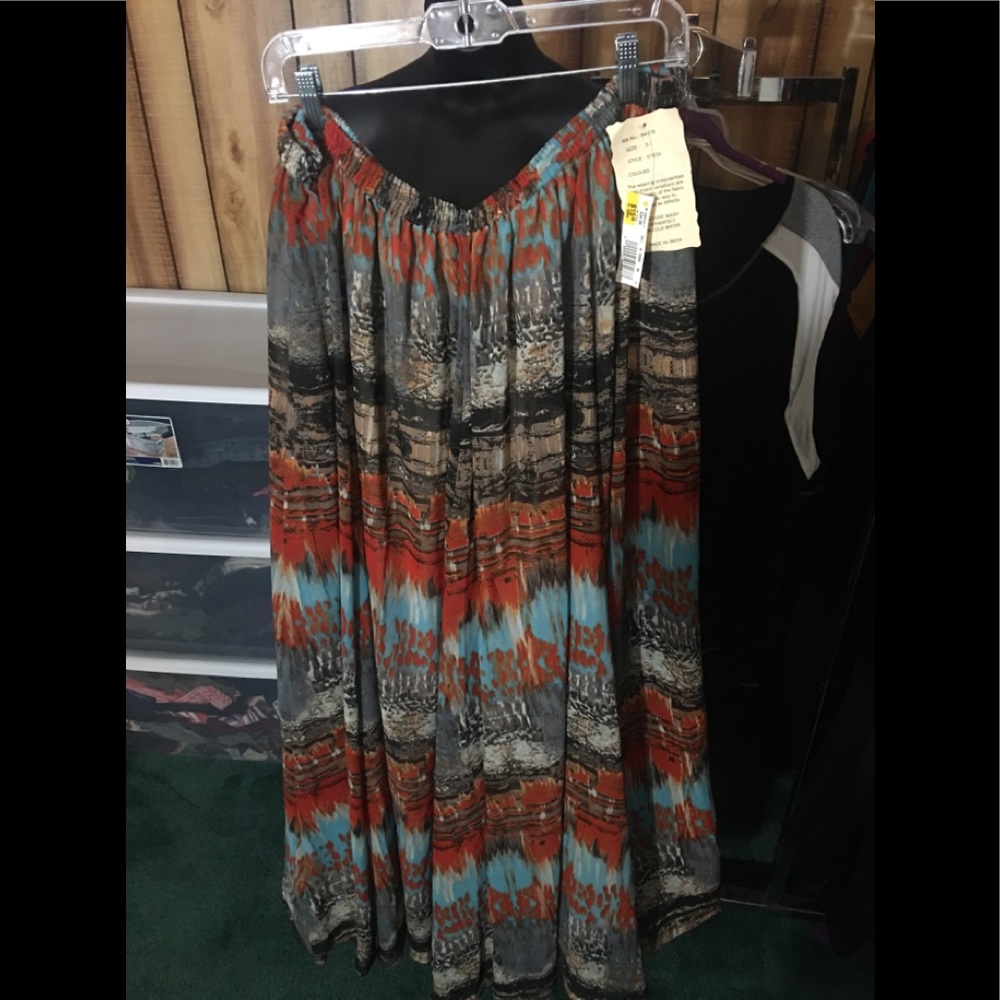Maxi length broom skirt